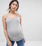 Asos Maternity Nursing Cami With Clips - Gray