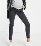 Topshop Maternity Over Bump Washed Black Jamie Jeans