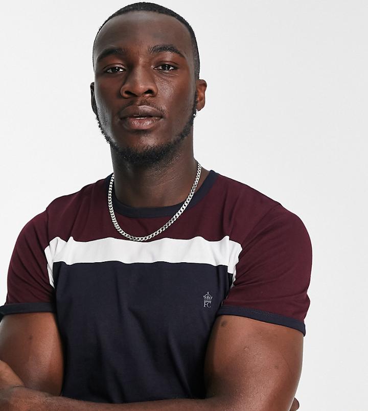 French Connection Tall Color Block T-shirt In White Chateux