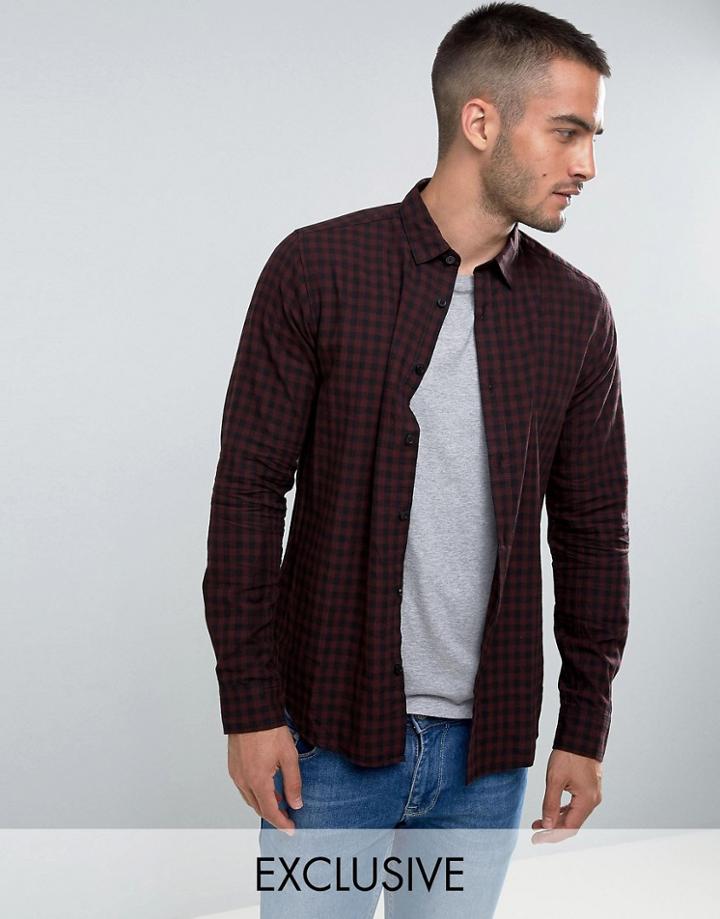 Only & Sons Shirt In Slim Fit Gingham Check - Green