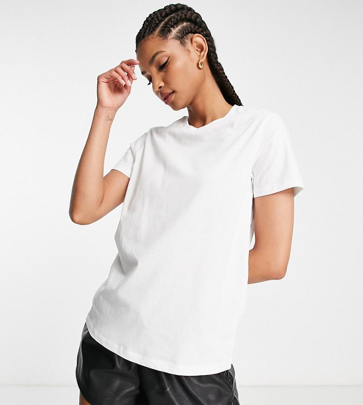 Asos Design Tall Ultimate T-shirt With Crew Neck In Organic Cotton Blend In White