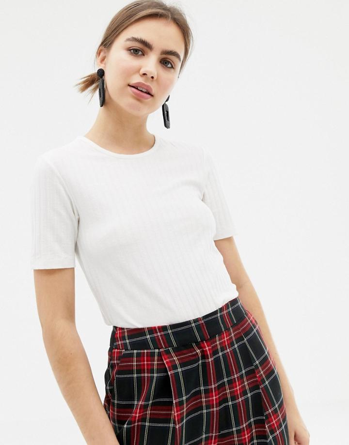 Pieces Amy Fitted T-shirt - White