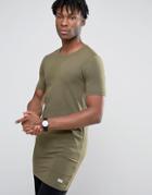 Only & Sons Muscle Fit Longline T-shirt - Green
