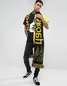 Granted Oversized Scarf With Russian Statement - Black