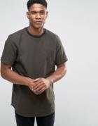 Asos Overhead Shirt In Khaki Wool Handfeel - Green