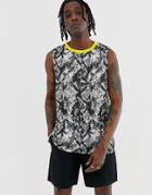 Urban Threads Snake Sleeveless T-shirt Tank With Neon Trim - Gray