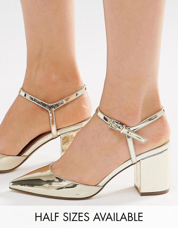 Asos Saturday Pointed Heels - Gold