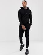 Asos Design Tracksuit Muscle Hoodie/super Skinny Sweatpants In Black - Black
