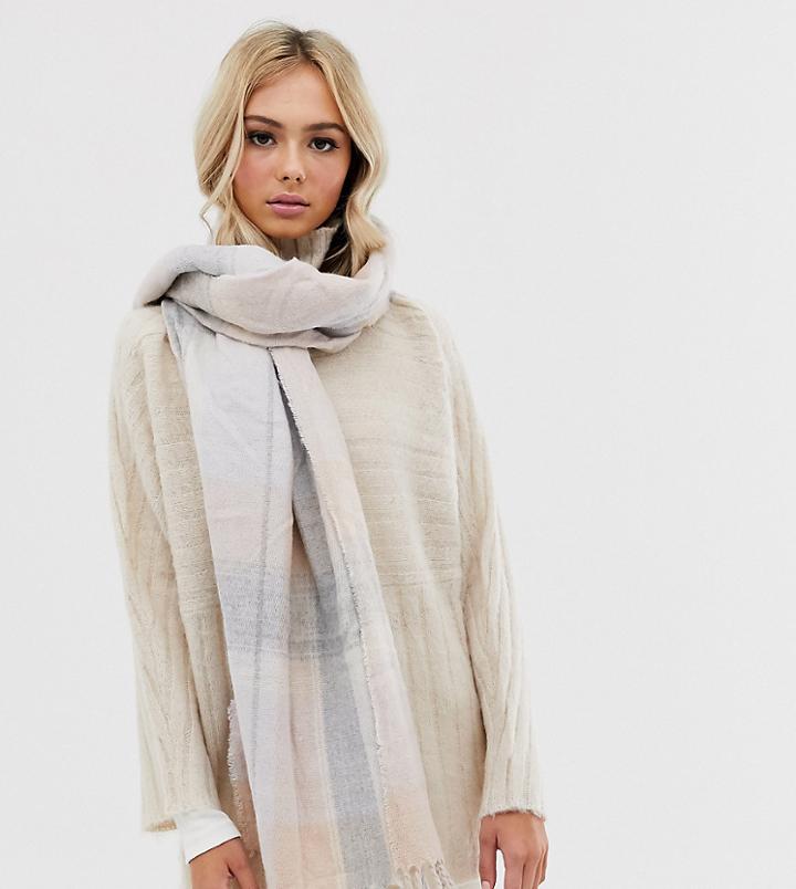 New Look Scarf In Check-pink