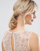 Asos Occasion Crystal Hanging Back Hair Clip - Silver