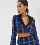 Reclaimed Vintage Inspired Cropped Blazer Two-piece In Bold Check-multi