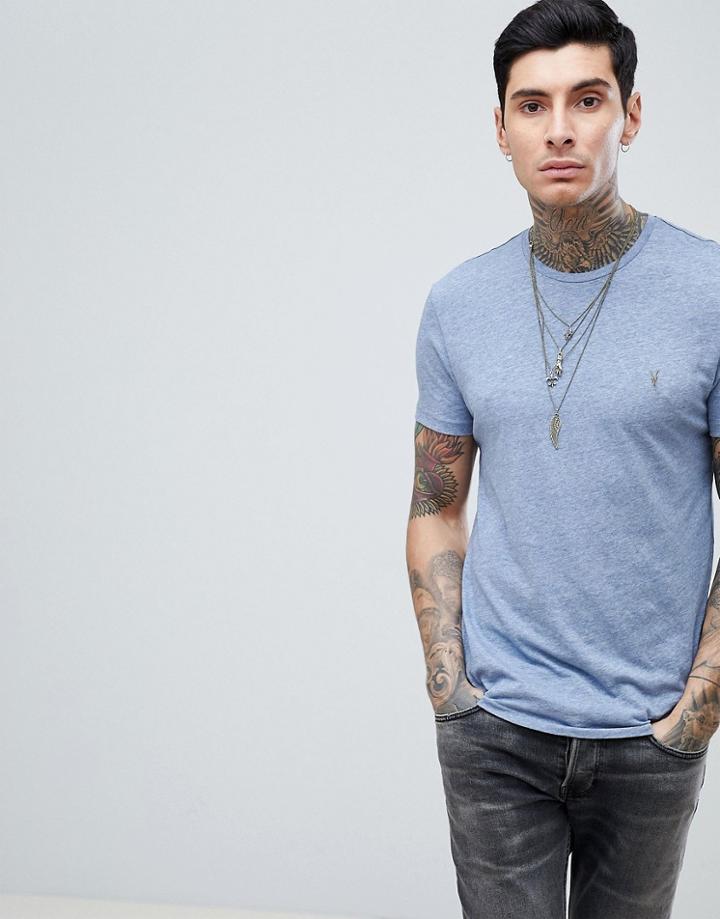Allsaints Crew Neck T-shirt With Logo - Blue