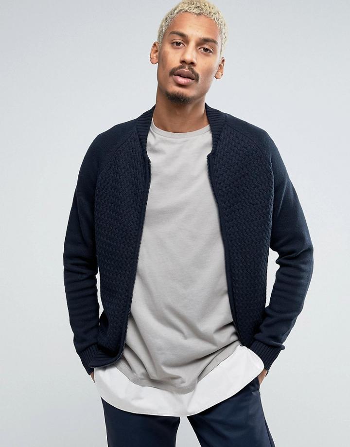 Produkt Knitted Bomber Jacket - Black