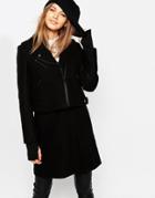 Eleven Paris Wool Coat With Removable Vest - Black
