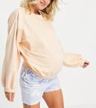 Urban Bliss Maternity Balloon Sleeve Sweater In Peach-orange