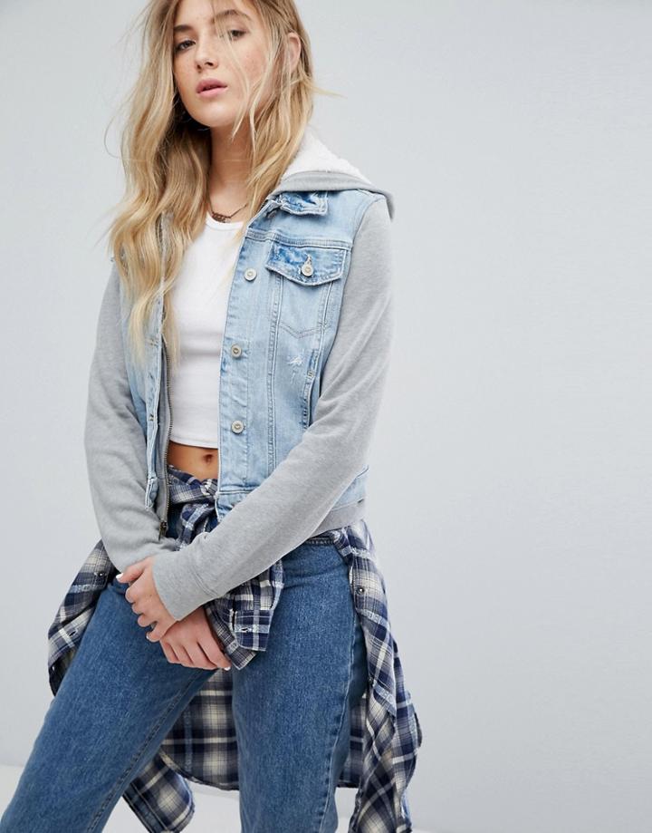 Hollister Fleece Lined Denim Jacket - Blue