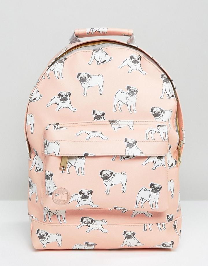 Mi-pac Mini Pug Print Backpack - Pink