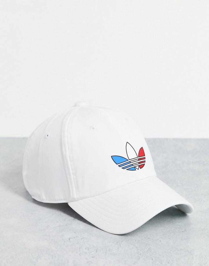 Adidas Originals Tricolor Strapback Cap In White