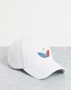 Adidas Originals Tricolor Strapback Cap In White