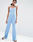 Asos Cami Jumpsuit With Wide Leg - Cornflower Blue