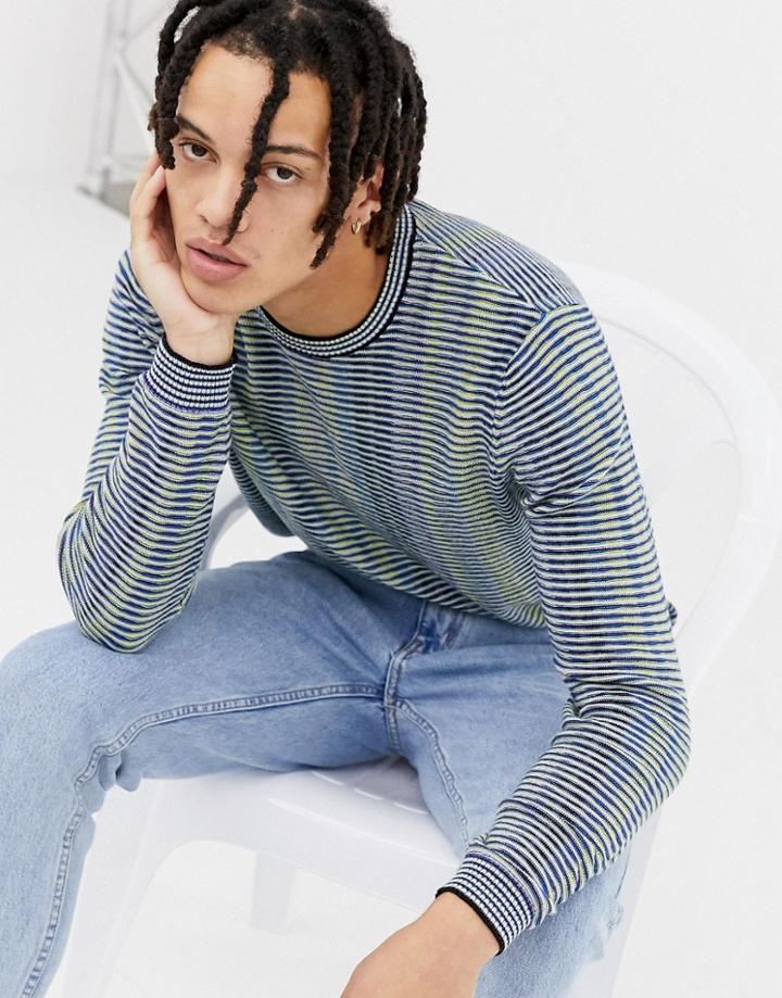 Asos Design Multicolor Striped Crew Neck Sweater