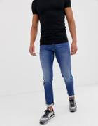 Armani Exchange J14 Skinny Fit Light Wash Jeans - Blue