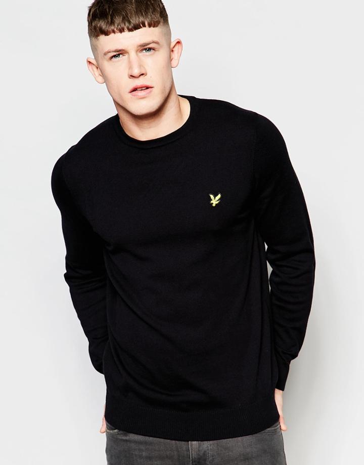 Lyle & Scott Sweater In Cotton In Black - True Black