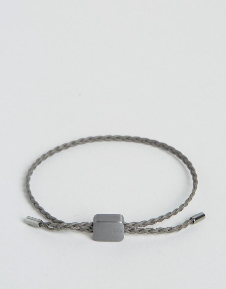Ted Baker Woven Cord Bracelet In Gray - Gray