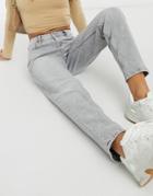 Mango Slim Mom Jean In Washed Light Gray-grey