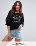Vero Moda Tall Embroidered Sweatshirt - Black