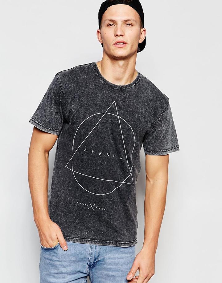 Afends Station Play T-shirt Black Acid - Black