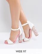 Lost Ink Wide Fit Pink Sequin Heeled Sandals - Multi