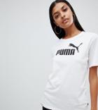 Puma Elevated Essentials Logo White T-shirt - White
