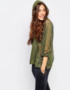 Pull & Bear Mesh Jacket - Green