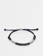 Tommy Hilfiger Mens Adjustable Bead Bracelet In Black 2790292