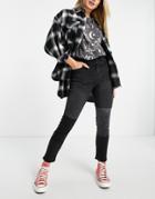 Urban Bliss Patched Denim Skinny Jean In Black - Part Of A Set