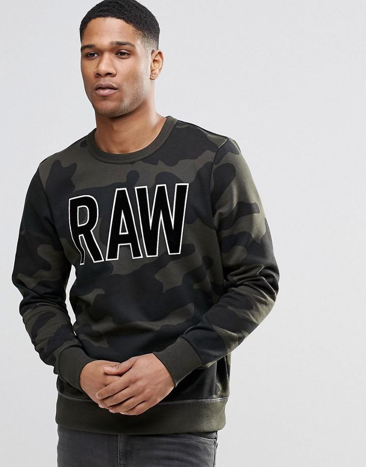 G-star Sicha Sweatshirt In Camo Print - Green