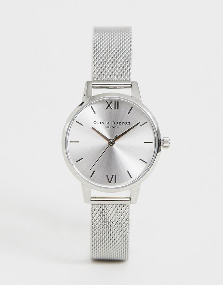 Olivia Burton Ob16md86 Sunray Dial Mesh Watch In Silver - Silver