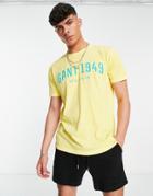 Gant Collegiate 1949 Logo T-shirt In Yellow
