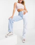 Pull & Bear 90s Spliced Jeans In Blue-blues