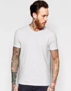 Asos T-shirt With Crew Neck In Light Gray Marl - New Light Gray Marl