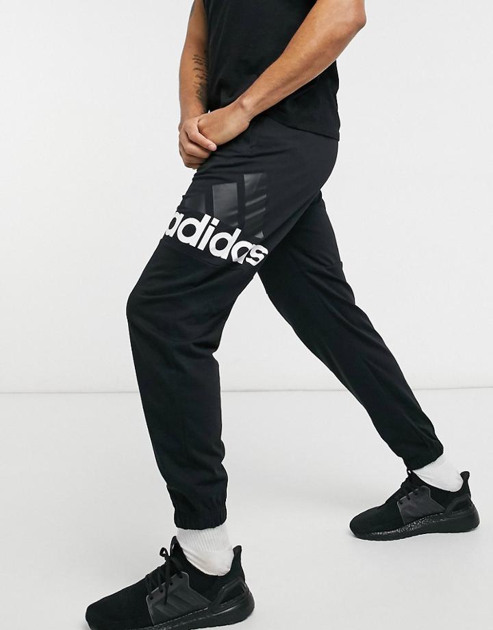 Adidas Training Logo Sweatpants In Black