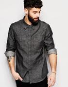 Lee Denim Shirt Slim Fit Western Clean Gray - Clean Gray