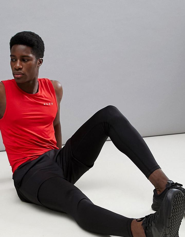 Asos 4505 Muscle Tank With Quick Dry In Red - Red