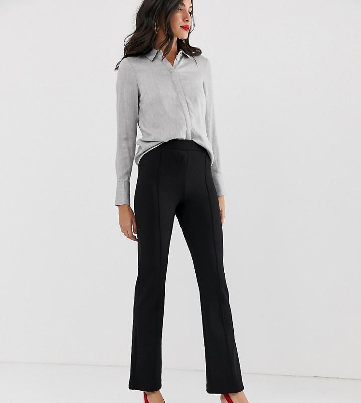 Y.a.s Tall Flared Pants With Seam Detail - Black