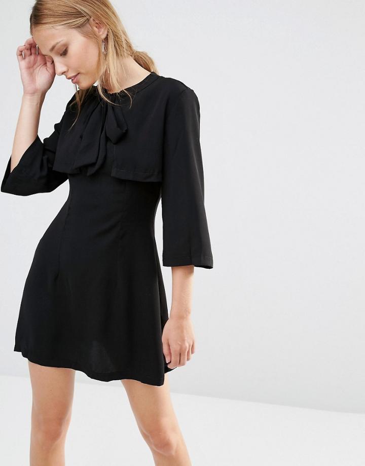 Liquorish Pussybox Shift Dress - Black