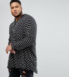 Asos Plus Oversized Viscose Shirt With Paisley Print And Drop Shoulder - Black