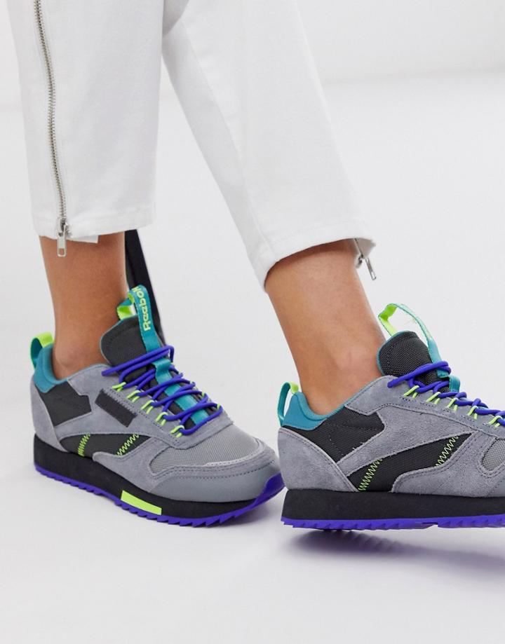 Reebok Classic Trail Shoe In Gray And Blue