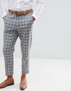 Asos Design Tapered Smart Pants In Gray Check - Gray