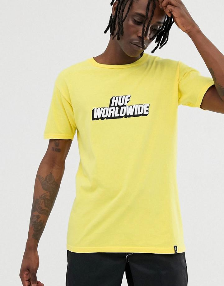 Huf Postal T-shirt In Yellow